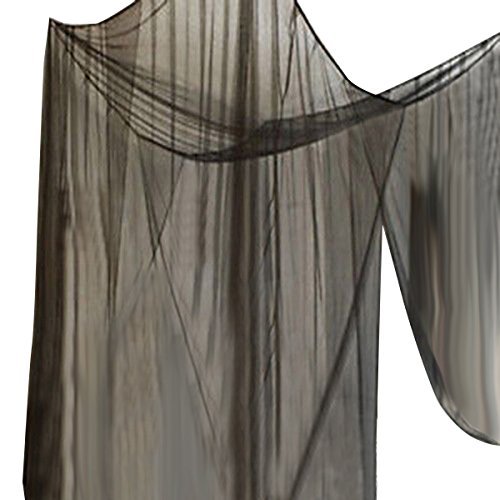 Costzon 4 Corner Post Bed Canopy Mosquito Net Full Queen King Size Netting Black Bedding Black