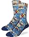 Good Luck Sock Men's Lucha Libre Mexican Wrestlers Socks - Blue, Shoe Size 8-13