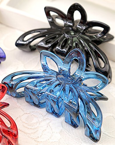 Prettyou 3.5 Inches Plastic Large Clip Hair Claws for Women, Pack of 4