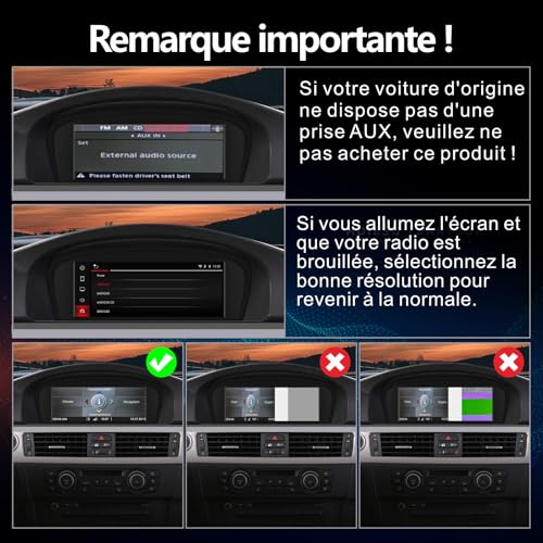 Car Radio for BMW E60 E90 Wireless Carplay Android Auto Screen Linux CCC System for E61/E63/E64/E91/E92/E93(2003-2008) IPS Touch Screen Auto Stereo