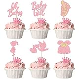 40 Stück Rosa Baby-Overalls Cupcake-Topper Für Babyshower & Mädchengeburtstag