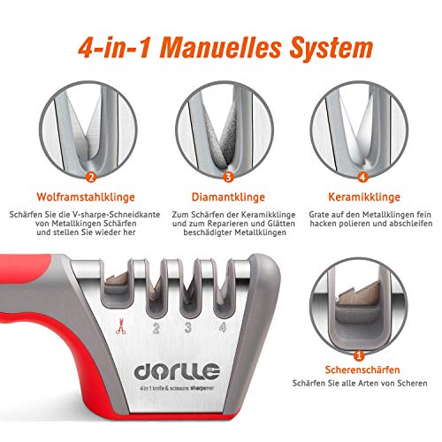Dorlle Messerschärfer Profi,Messerschaerfer Messerschleifer 4 - Stufen Aktualisierte Version Scherenschärfer Für Scher… – Bild 4