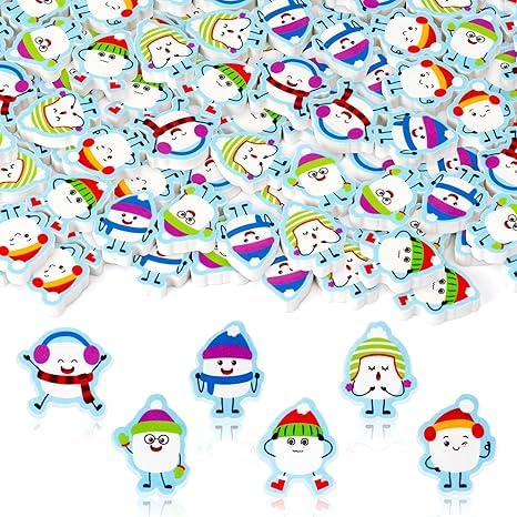 A1DIEE 60Pcs Mini Erasers Bulk, Marshmallow Pencil Erasers for Students, Classroom Rewards School Supplies Stationery Set, Fun Erasers for Homework Correction