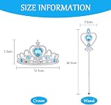 Vicloon Elsa Princess Costume 3pc Dress Crown Wand Blue 6-7 Years view 5