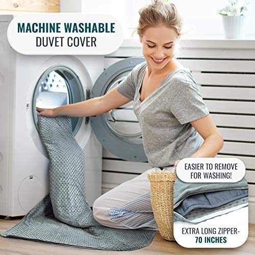 Weighted Blanket Queen Size with Removable Duvet Cover Queen Size 15lbs