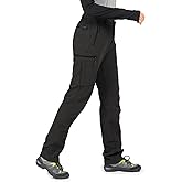 Wespornow Women's-Fleece-Lined-Hiking-Pants Snow-Ski-Pants Water-Resistance-Outdoor-Softshell-Insulated for Winter
