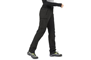 Wespornow Women's-Fleece-Lined-Hiking-Pants Snow-Ski-Pants Water-Resistance-Outdoor-Softshell-Insulated for Winter