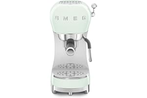 Smeg 50's Retro Style Manual Espresso Coffee Machine, 4 Drinks, Thermoblock Heating System, Pastel Green, ECF02PGUS