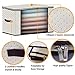 Clothes Blankets Storage Bag for Comforter, Breathable Home Organizers Bins Boxes Tidy Up Your Closets,Shelves, 240gsm Thicker Fabric with Clear Window, 2 Leather Handles,Set of 3 Beige