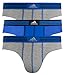 adidas Men's Athletic Stretch Brief Underwear (3-Pack), Heather Grey Bold Blue Heather Grey, X-LARGE