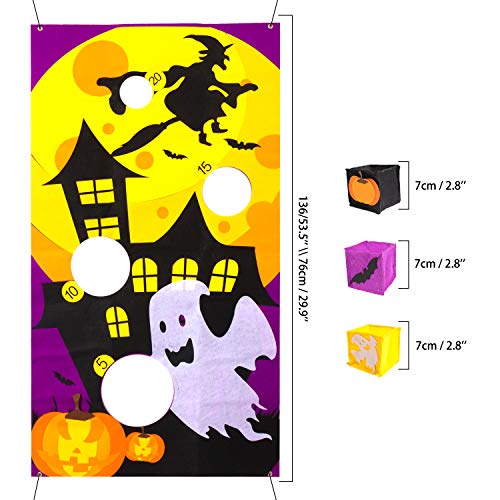N&T NIETING Bean Bag Toss Game 53.5 X 30 Inches, Party Games Outdoor with 6 Bean Bags, Carry Case and Rope, Vivid 3D Felt Patterns for Kids Party Favor, Outdoor Games - Thumbnail 4