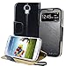 S4 Case, SAVFY Samsung Galaxy S4 Wallet case, Flip Folio [Kickstand Feature] PU Leather Wallet Case with ID&Credit Card Pockets for Samsung Galaxy S4 I9500, Black