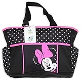 Minnie Small Black and Pink Polka Dot Tote Diaper Bag