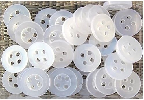 Buttons 10-15 mm mixed colors - white and Transparent x 100 by DELIAWINTERFEL