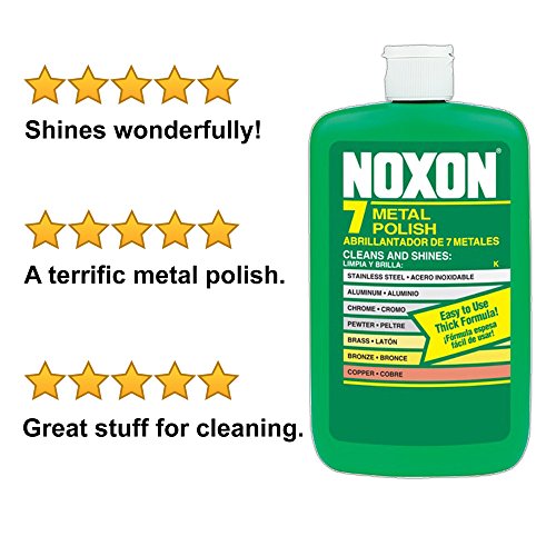 Noxon 7 Liquid Metal Polish, 12oz Bottle for Brass, Copper, Stainless