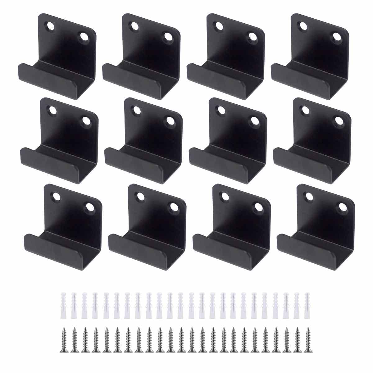 Billboard Holder Bracket Stainless Steel Tile J Hook Mirror Brackets Mounting Hanger Heavy Duty Fixing for Large Whiteboard Billboard Mirror Decorative Painting (Black)