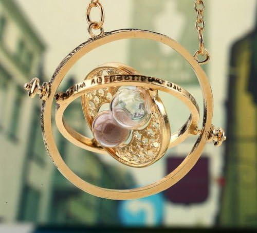 Harry Potter Time Turner Hermione Granger Rotating Spins Hourglass Necklace