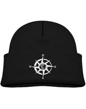 Kids Funny Grey Compass Guide Graphic Casual Flexible Winter Knit Hats/Ski Cap/Beanie/Skully Hat Cap