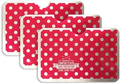 3 x Red Polkadot RFID NFC Blocking Card Clash Anti Scan Protectors for your Credit Cards