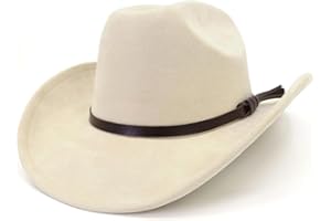 JOTDEW Cowboy Hat for Women Men, Wide Brim Classic Cowboy Cowgirl Hat for Outdoors, Felt Cattleman Western Cowboy Hats