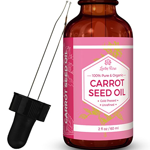 #1 TRUSTED Carrot Seed Oil by Leven Rose - 100% Organic Natural Cold Pressed & Unrefined - 2 oz for Skin, Hair, Body & Lip Treatment (2 oz)