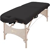 EarthLite Harmony DX Portable Massage Table Package, 30" x 73, Black | Includes Professional Table with 2.5" Soft Cusioning, Deluxe Adjustable Face Cradle, Durable Reinforced Carrying Case