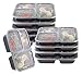 Storapak - 3 Compartment Bento Lunch Boxes With Lids {10 pack} Healthy Meal Prep.Food Storage Containers Reusable Microwave & Freezer Safe Stackable FDA Approved With 