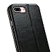 JISONCASE iPhone 7 Plus Case Cover, iPhone 8 Plus Vintage PU Leather Stand Case Magnetic Flip Book Design Phone Cover for iPhone 7/8 Plus Black JS-I7L-07M10