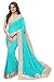 Shopaholic Women's Georgette Party Wear Saree Free Size Sky Blue