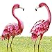 Bits and Pieces - 35 ½” Tall Metal Flamingo Garden Statues - Yard Decorations - Outdoor Sculptures - Garden Decoration - Flamingo Yard Art - Set of 2