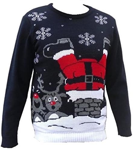 London Knitwear Gallery Christmas Funny Novelty Retro Santa Chimney Jumper