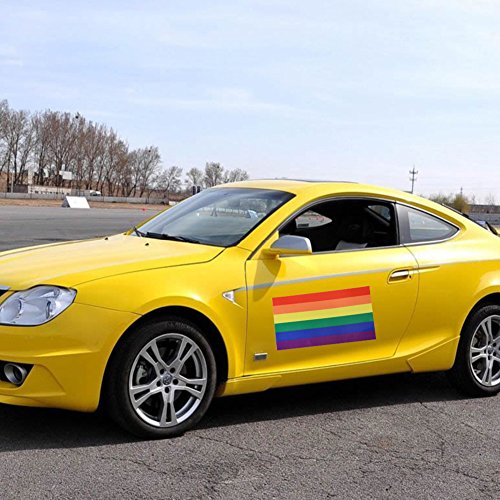 BleuMoo 2Pcs Rainbow Flag Car Bumper Sticker Window Sticker Decal 6.5x11.5 cm