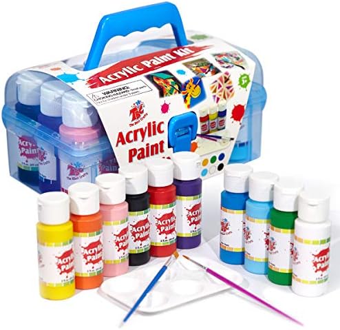 アクリル絵の具キット 10色 絵の具セット 絵筆とパレット付き アートとクラフト用 子供