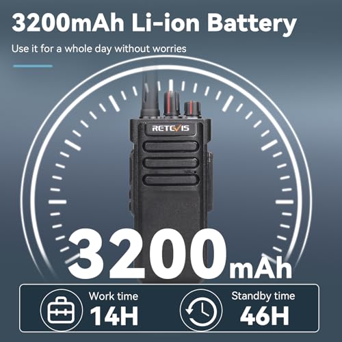 Retevis RT29D Radios with Long Range, IP67 Walkie Talkie Waterproof with 6-Way Charger, 3200 mAh, DMR Walkie Talkies for Adults, Hotel, Construction Site, Manufacturing, Logistics (Pack of 6)