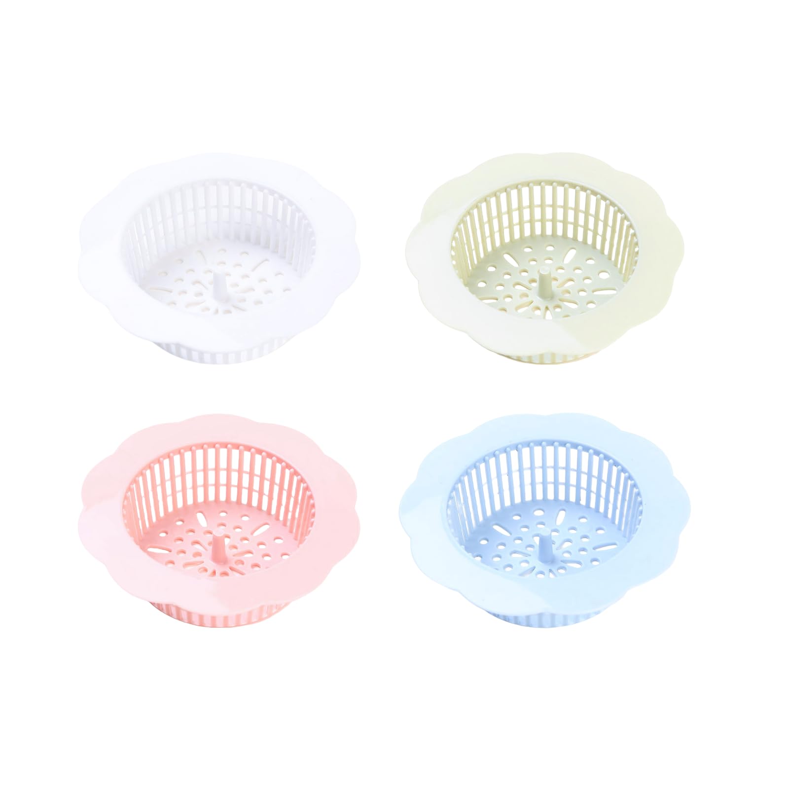 Acpetdr 4 Pcs Hair Catcher Silicone Hair Stopper Sink Strainer Protector Drain Protector Shower Hair Trap Shower Drain Cover Silicone Bath Plug for Bathroom Bathtub and Kitchen Sink