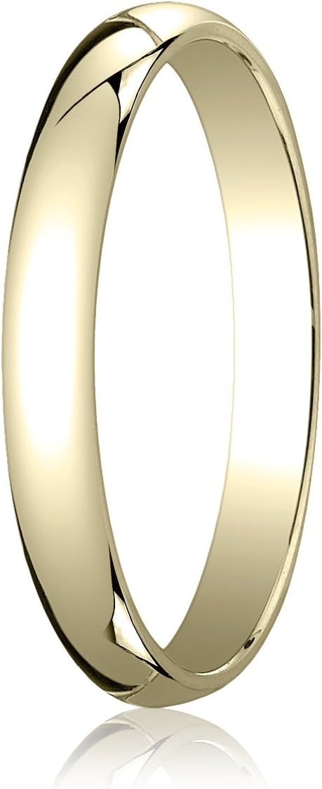Women's 18K Yellow Gold 3mm Traditional Dome Oval Wedding Band Ring