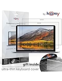 Homy - Protector de pantalla compatible con MacBook Pro de 15 pulgadas 2016 2017 2018 2019 (incluye funda para teclado y barra táctil)