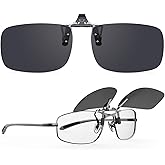 Goiteia Polarized Flip up Clip on Sunglasses over Prescription Glasses for Men Women-Upgraded No Blue Glare