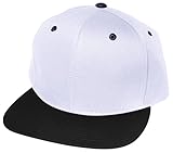 QML Premium Cotton Snapback Baseball Cap Solid and 2-Tones ( 33 Colors / Adjustable) (2 TONE, WHITE/BLACK)