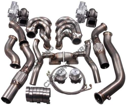 Amazon Com Twin Turbo Manifold Header Downpipe Kit For 64 67
