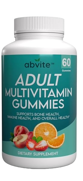 ABVITE PLANT-BASED MULTIVITAMIN GUMMIES, DAILY MULTIVITAMINS FOR MEN AND WOMEN WITH VITAMINS A, C, D, E, B-3, B-6, B-12, BIOTIN, INOSITOL, NON-GMO, GLUTEN FREE, 60 COUNT (30 DAYS SUPPLY)