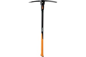 Fiskars Pro IsoCore Dual-Ended Pickaxe and Hoe with Shock Reduction, 36 in
