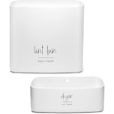 Magnetic Lint Bin for Laundry Room Organization and Storage (2 Piece Set), Waste Holder and Storage Decor, Saves Space with M