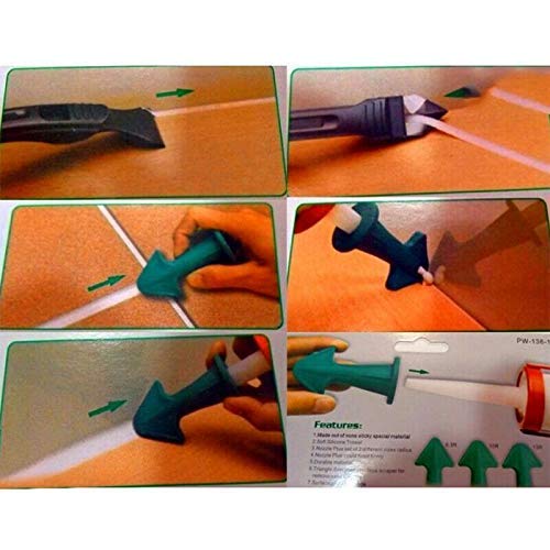 Caulk Nozzle and Scraper Set, Silicone Caulking Finisher (3 Different Radius)