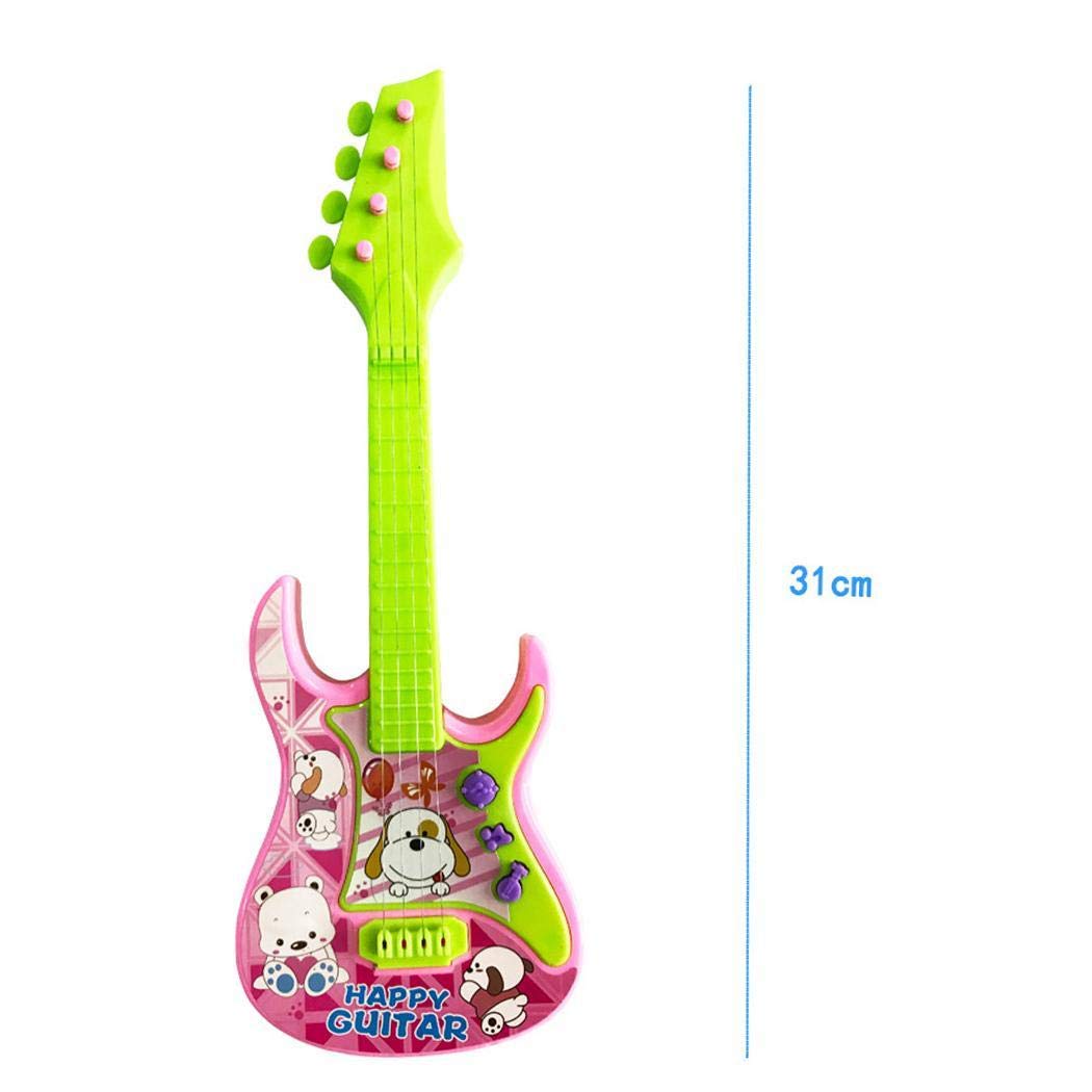 Qenci 1pcs Children Cute 3-in-1 Musical Toy Mini Touch Sensing Toy Guitars & Strings (Random Color)