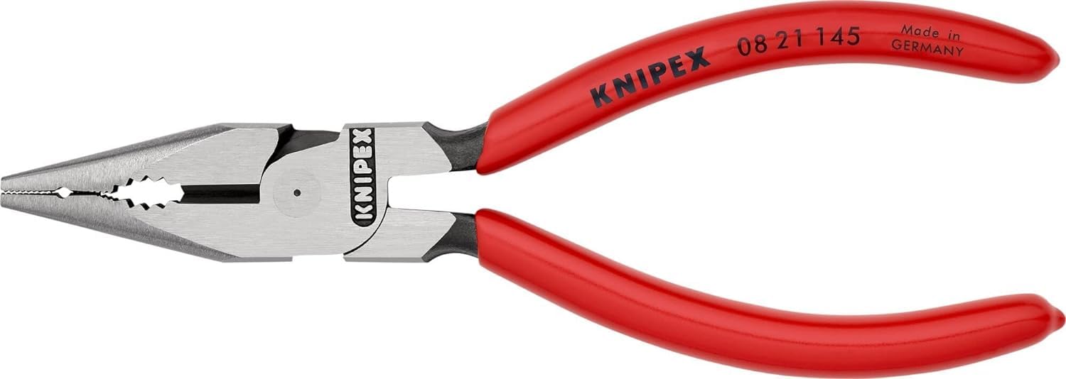 KNIPEX Needle-Nose Combination Pliers Self-Service Card with Plastic Coating 145 mm, 08 21 145 SB