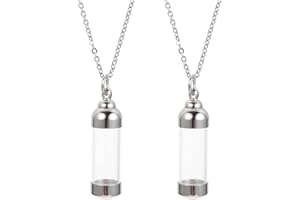 FRCOLOR Pet Urn Necklace for Ashes Cremation Jewelry Pendant with Storage Space Memorial Keepsake for Dogs and Cats Stainless