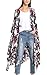 Hibluco Women's Sheer Chiffon Floral Kimono Cardigan Long Blouse Loose Tops Outwear