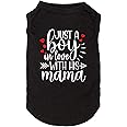 weokwock Dog Clothes Just a Boy in Love with Mama Shirts Pet Supplies Vest Small Medium Large Dog Apparel Parent-Child Suit (Medium, Boy-Black)