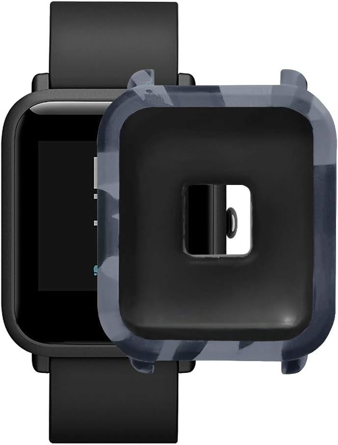 Case Cover for Huami Amazfit Bip Youth Watch, salaheiyodd Camouflage Ultra-Slim Soft TPU Protective Cases for Huami Amazfit Bip Youth Watch All-Around Bumper Cover Screen Protector